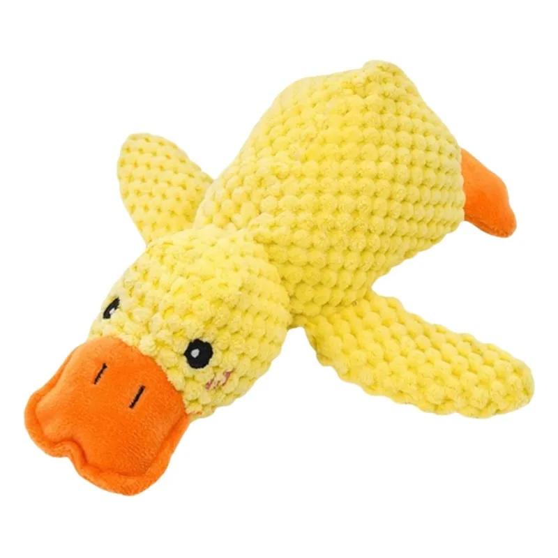 Squeaky Plush Little Yellow Duck Dog Toy – Durable Chew Toy for Boredom Relief, Interactive Cuddle Companion for Dogs & Cats